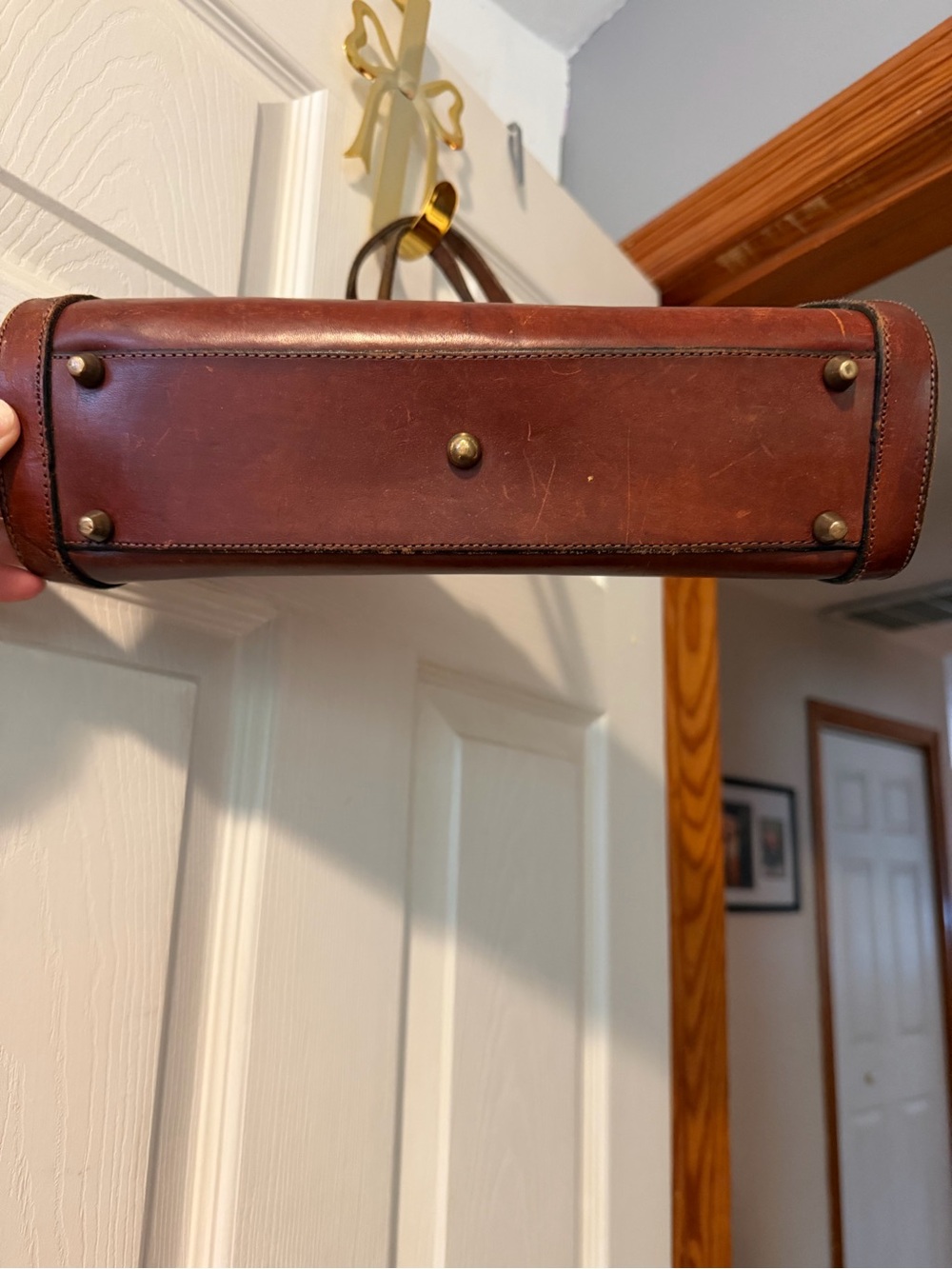 👜✨🤎 Rare Authentic Vintage 1970 John Romain Brown Leather Doctor Handbag 🤎✨👜 - Picture 7 of 16
